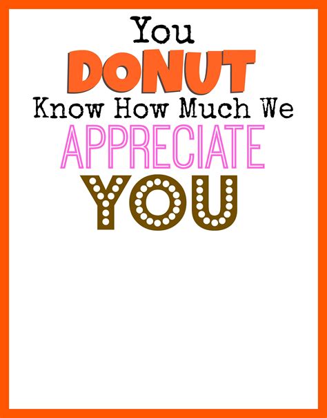 Dunkin Donuts Teacher Appreciation Printable
